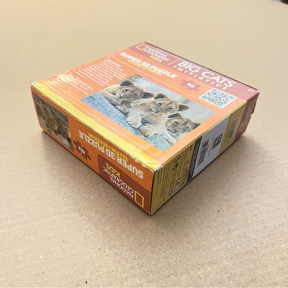 National Geographic Puzzle Kids Amazing Animals Lion Cubs 63 Piece 3D Jigsaw - Picture 8 of 14